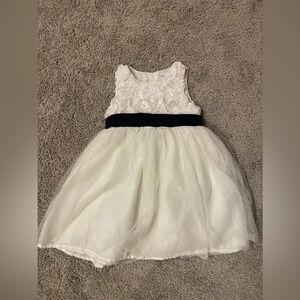 Toddler Girl 4T White Rosette Dress